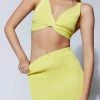EMS Kaesha Twist Front Knit Top - Lemon Two Piece Sets