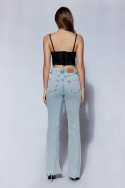 QNG All Tops Alexina Chain Strap Corseted Bustier - Black