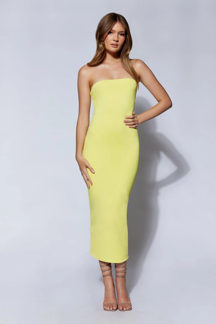 WXI DRESSES Cassidy Strapless Midi Dress - Yellow 6 WXI DRESSES Cassidy Strapless Midi Dress - Yellow