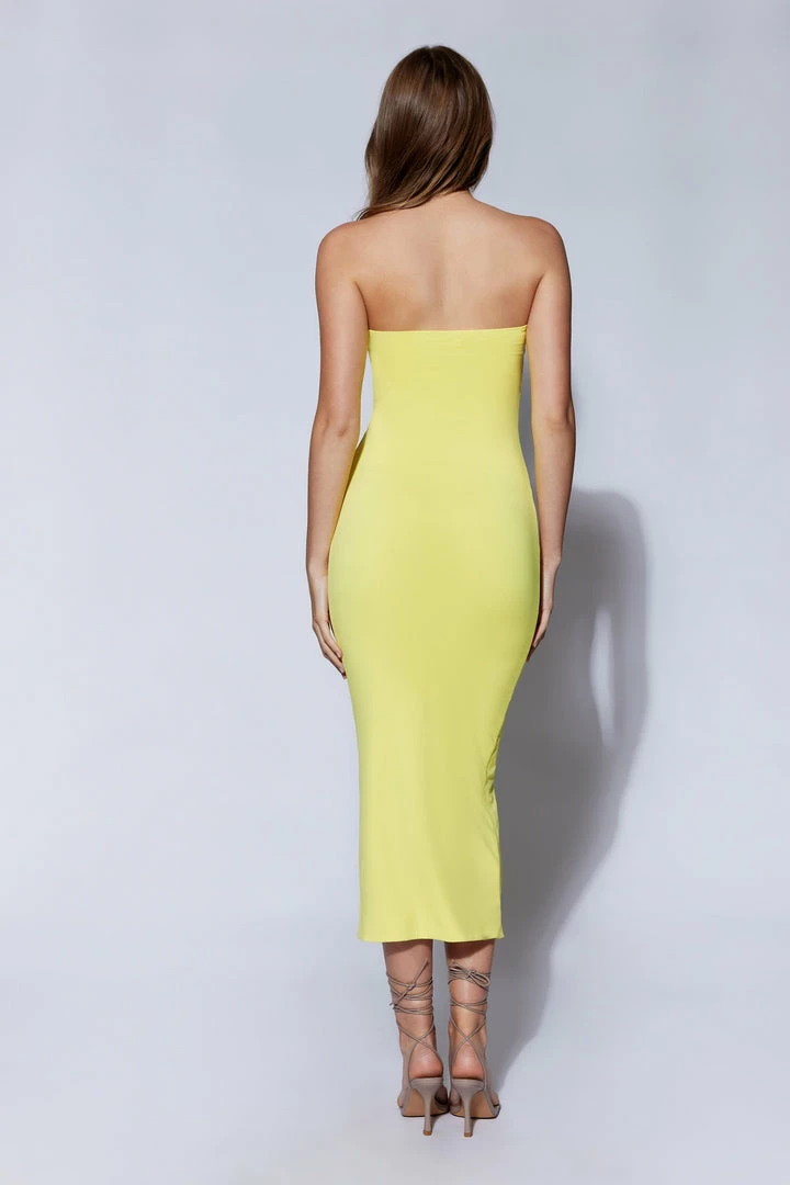 WXI DRESSES Cassidy Strapless Midi Dress - Yellow 2 WXI DRESSES Cassidy Strapless Midi Dress - Yellow