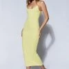 ROM DRESSES Alexis Ribbed Cami Midi Dress - Yellow