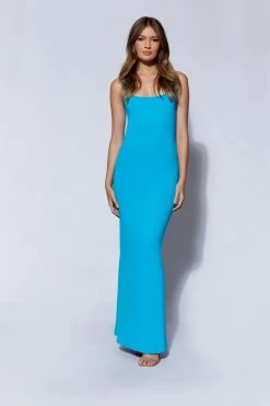 WXI Aubree Fishtail Maxi Dress - Cyan Blue DRESSES