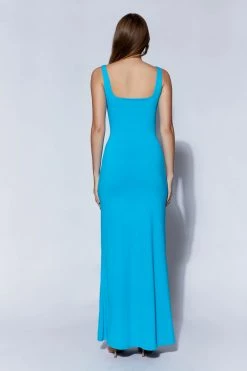 WXI Aubree Fishtail Maxi Dress - Cyan Blue DRESSES 12 WXI Aubree Fishtail Maxi Dress - Cyan Blue DRESSES