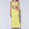 WXI Keira Side Cut Out Midii Dress - Yellow DRESSES
