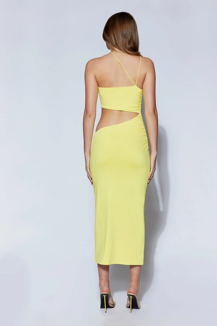 WXI Keira Side Cut Out Midii Dress - Yellow DRESSES 2 WXI Keira Side Cut Out Midii Dress - Yellow DRESSES