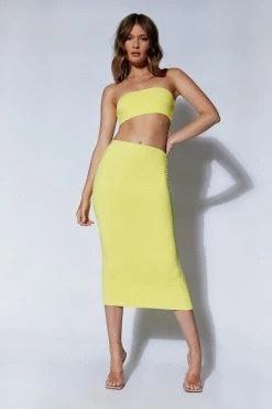 WXI Charley Midi Skirt - Yellow Two Piece Sets