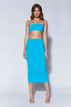 WXI Mackenzie Bandeau - Cyan Blue Two Piece Sets