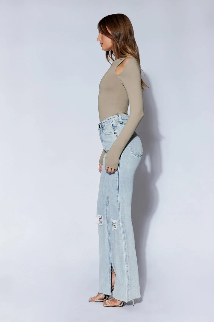 WXI Charli Cut Out Long Sleeve Bodysuit - Taupe 7 WXI Charli Cut Out Long Sleeve Bodysuit - Taupe