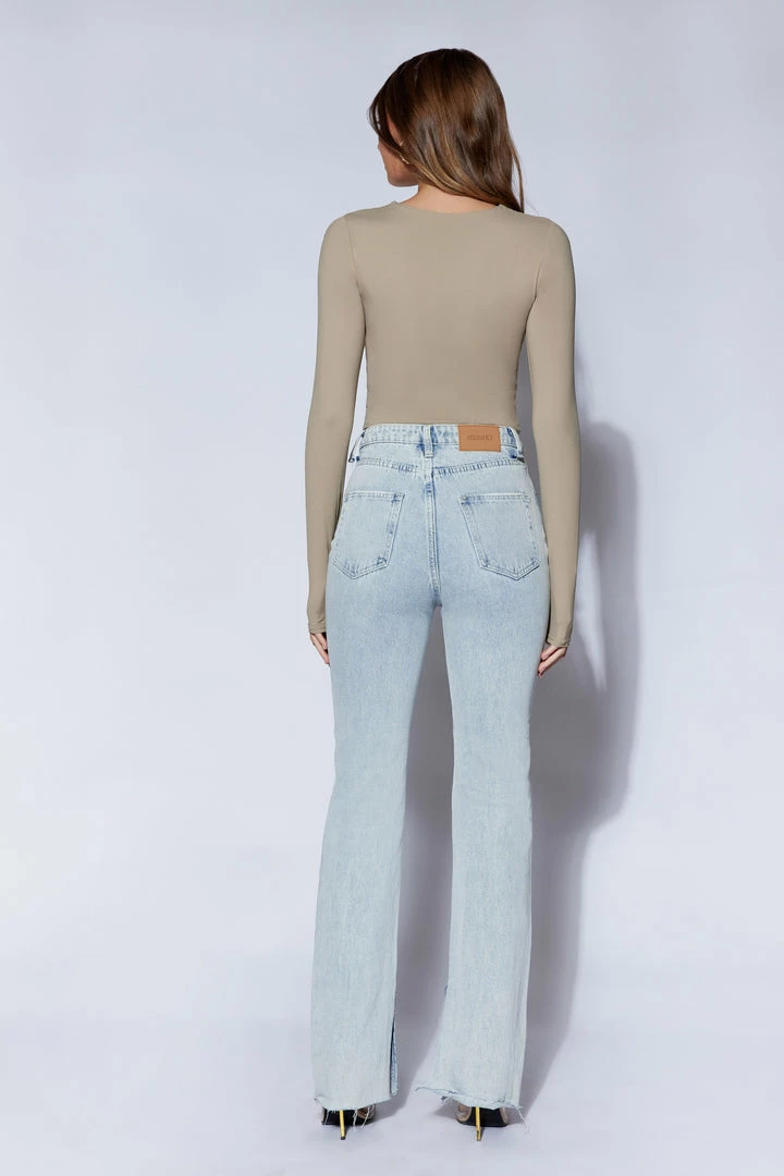 WXI Charli Cut Out Long Sleeve Bodysuit - Taupe 9 WXI Charli Cut Out Long Sleeve Bodysuit - Taupe