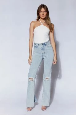 ROM Arden Halter Neck Ribbed Bodysuit - White 17 ROM Arden Halter Neck Ribbed Bodysuit - White