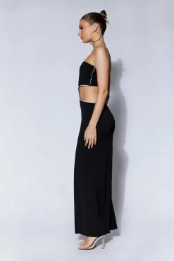 AMC DRESSES Jaden Strapless Cut Out Maxi Dress - Black