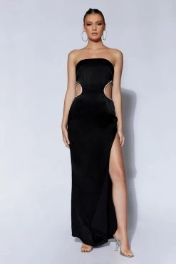 BSD Lawry Diamante Cut Out Maxi Dress - Black DRESSES 11 BSD Lawry Diamante Cut Out Maxi Dress - Black DRESSES