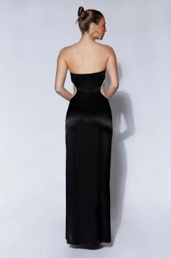 BSD Lawry Diamante Cut Out Maxi Dress - Black DRESSES