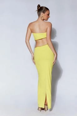AMC DRESSES Jaden Strapless Cut Out Maxi Dress - Chartreuse 7 AMC DRESSES Jaden Strapless Cut Out Maxi Dress - Chartreuse