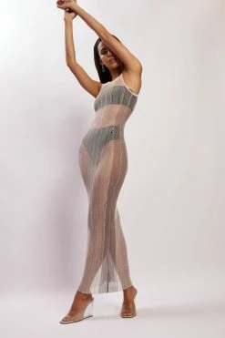 EMS Bethany Distressed Knit Maxi Dress - Grey DRESSES 12 EMS Bethany Distressed Knit Maxi Dress - Grey DRESSES