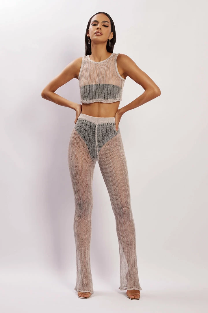 EMS Two Piece Sets Mandy Knit Flare Trousers - Grey 6 EMS Two Piece Sets Mandy Knit Flare Trousers - Grey