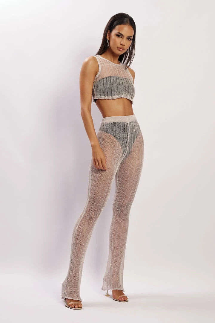 EMS Two Piece Sets Mandy Knit Flare Trousers - Grey 5 EMS Two Piece Sets Mandy Knit Flare Trousers - Grey