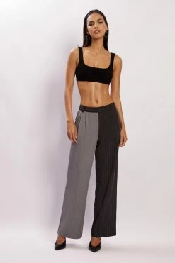WNT Janelle Low Rise Pants - Grey Two Tone All Bottoms