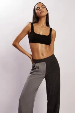 WNT Janelle Low Rise Pants - Grey Two Tone All Bottoms