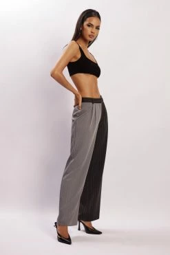 WNT Janelle Low Rise Pants - Grey Two Tone All Bottoms
