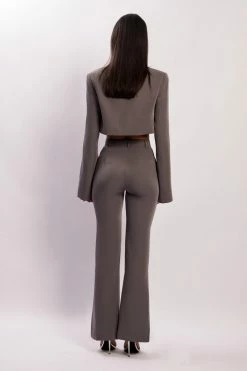 WNT Two Piece Sets Arabella Flared Split Side Pants - Charcoal