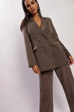 WNT Elvina Oversized Throw Over Blazer - Charcoal