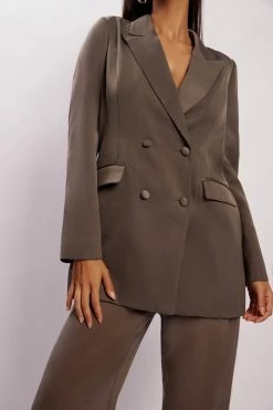 WNT Elvina Oversized Throw Over Blazer - Charcoal