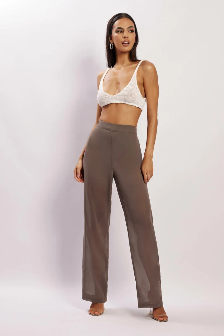 WNT Amelia Sheer Pants - Charcoal 1 WNT Amelia Sheer Pants - Charcoal