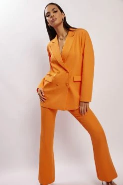 WNT Arabella Flared Split Side Pants - Tangerine Two Piece Sets
