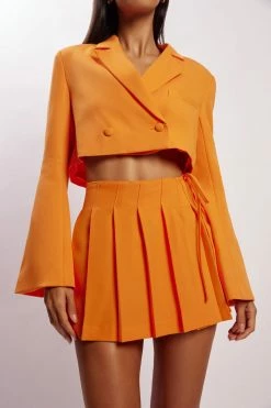 WNT Luella Flared Cropped Blazer - Tangerine Two Piece Sets