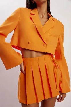 WNT Luella Flared Cropped Blazer - Tangerine Two Piece Sets
