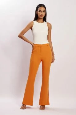 WNT Arabella Flared Split Side Pants - Tangerine Two Piece Sets