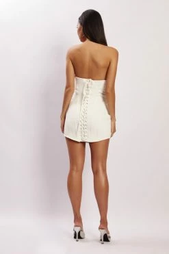 WDN DRESSES Kristina Corset Strapless Dress - White