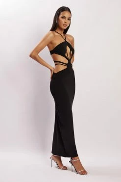BSD DRESSES Eden Halter Strappy Cutout Maxi Dress - Black 19 BSD DRESSES Eden Halter Strappy Cutout Maxi Dress - Black