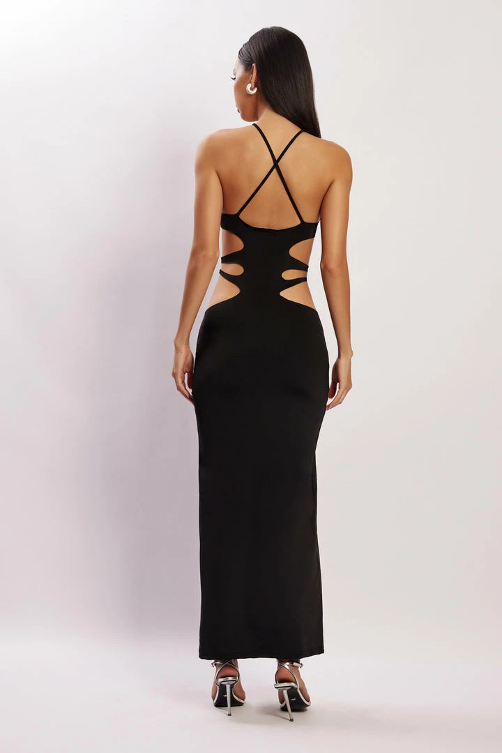 BSD DRESSES Eden Halter Strappy Cutout Maxi Dress - Black 3 BSD DRESSES Eden Halter Strappy Cutout Maxi Dress - Black