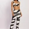 WNT Stevie V Front Print Pu Pant - Swirl Print