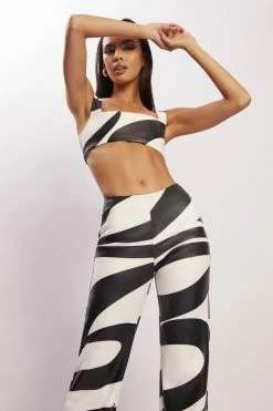 WNT Stevie V Front Print Pu Pant - Swirl Print