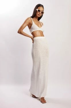 EMS Two Piece Sets Mary Knit Maxi Skirt - White 14 EMS Two Piece Sets Mary Knit Maxi Skirt - White