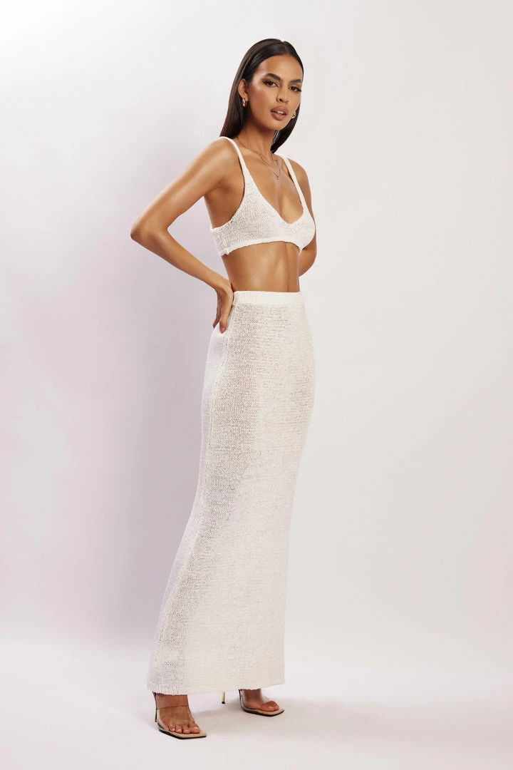 EMS Two Piece Sets Mary Knit Maxi Skirt - White 6 EMS Two Piece Sets Mary Knit Maxi Skirt - White