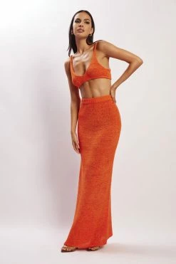 EMS Mary Knit Maxi Skirt - Tangerine Two Piece Sets