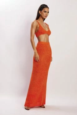 EMS Mary Knit Maxi Skirt - Tangerine Two Piece Sets