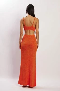 EMS Mary Knit Maxi Skirt - Tangerine Two Piece Sets