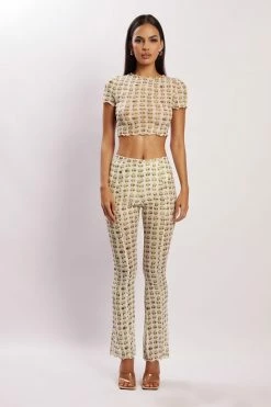 ROM Nora Mesh Crop T-Shirt - Alien Print