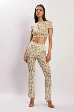 BSD Nora Mesh Straight Leg Pant - Alien Print