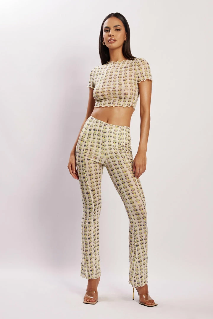 BSD Nora Mesh Straight Leg Pant - Alien Print 2 BSD Nora Mesh Straight Leg Pant - Alien Print