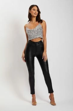 DGH Ada Coated Skinny 5 Pocket Jean - Black