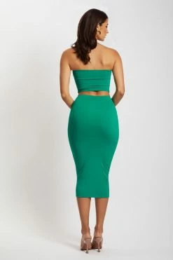 ROM Leah Strapless Square Neck Top - Green
