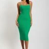 SOP DRESSES Shellie Ribbed Knitted Cami Midi Dress - Green