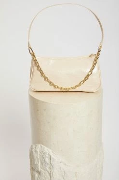 CSO All Accessories Blakely Croc Chain Bag - Stone