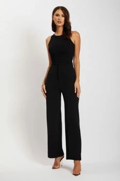 ROM Sofia Straight Leg Pants - Black All Bottoms